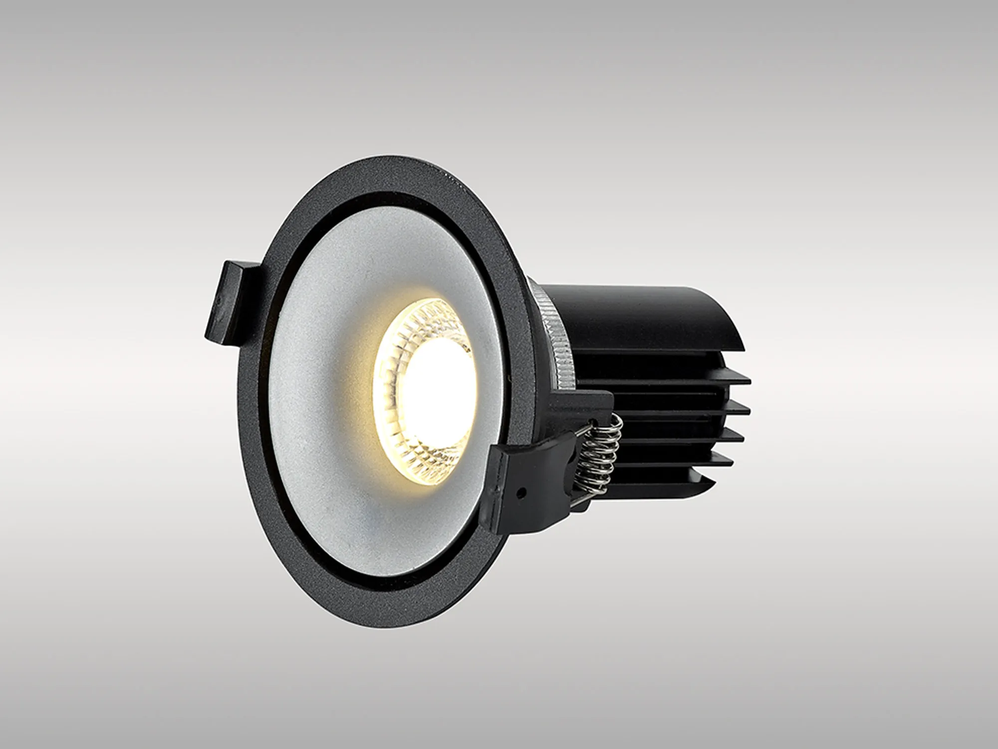 Bolor 12 Tridonic Powered 12W 3000K 1200lm 24° CRI>90 LED Engine Black/Silver Fixed Recessed Spotlight, IP20 DM202157  Dlux Bolor 12